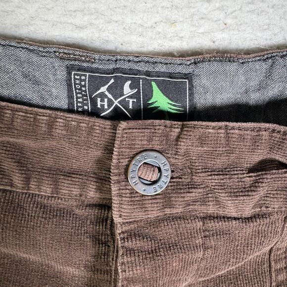 Hippy Tree Corduroy Shorts Mens 38 Brown Deep Pocket Hiking Outdoor Button Fly - Picture 3 of 16